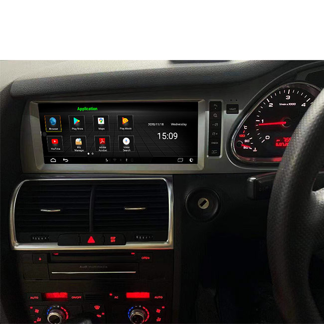45V Audi Q7 Android Head Unit Single Din GPS Radio 4G WIFI 10,25 Inci