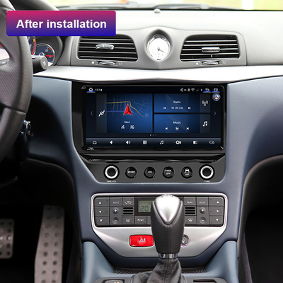 Android 10 Car Radio Fascia Black Screen Carbon Fiber Untuk Maserati GT / GC GranTurismo