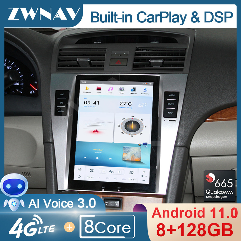 10.4 Inch Car Radio Player 128G Android 11 Untuk Toyota Camry 40 2007-2011