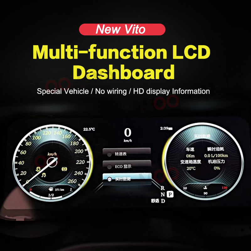 Mobil Digital Cluster Mercedes Benz Vito Pengukur Kecepatan Navigasi GPS
