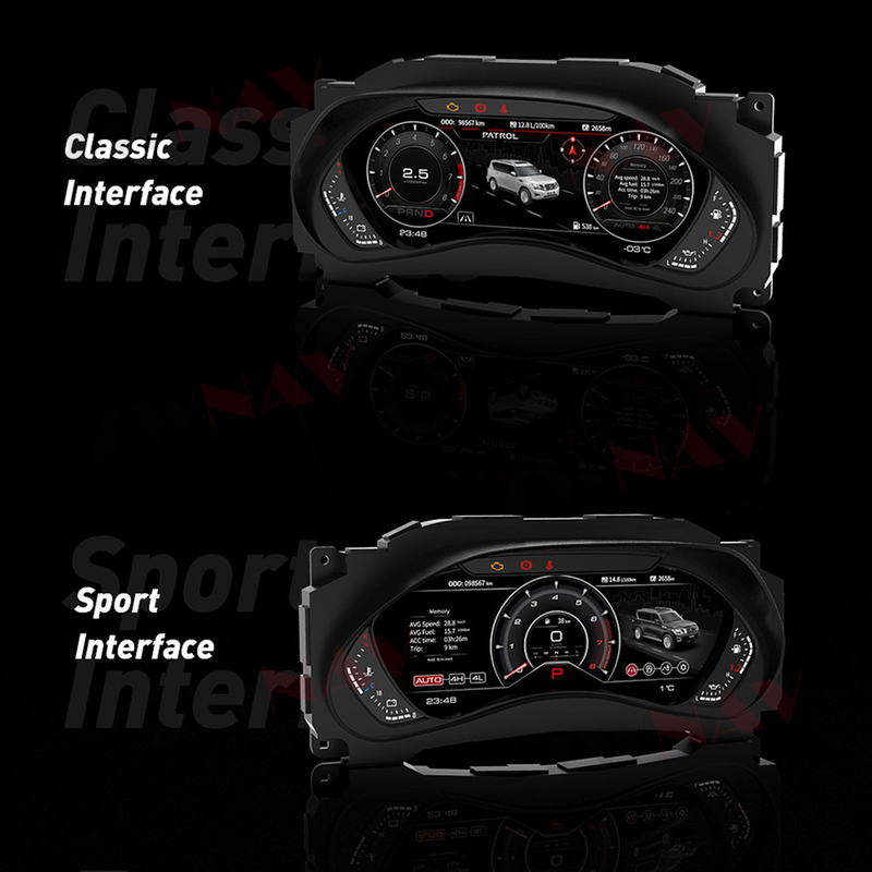 Panel Instrumen LCD Mobil Nissan Patrol Y62 Untuk Speedometer Digital Cluster