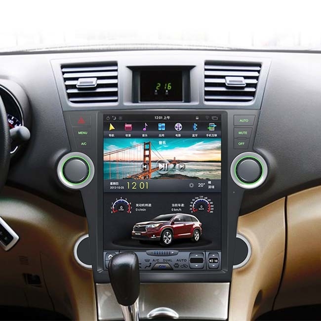2013 Toyota Highlander Android Head Unit PX6 Sistem Navigasi 12.1 inci