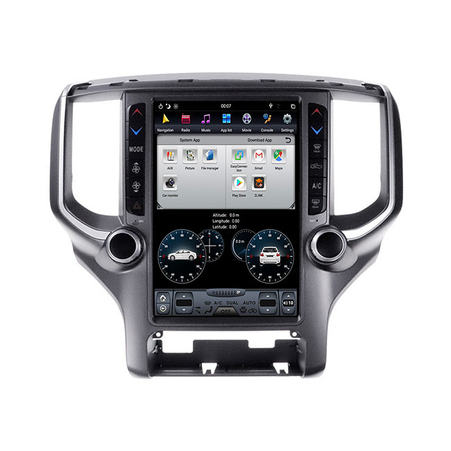 Dogde Ram Single Din Android Car Stereo Head Unit PX6 12.1 Inci