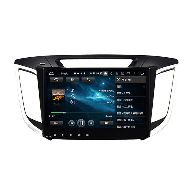 BT5.0 IX25 Hyundai Head Unit Sistem Navigasi Mobil Android 9 single din
