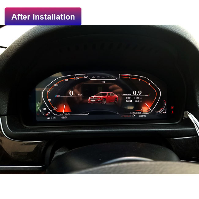 Tampilan Dashboard Digital BMW Linux Untuk Unit Cluster Instrumen LCD Mobil BMW