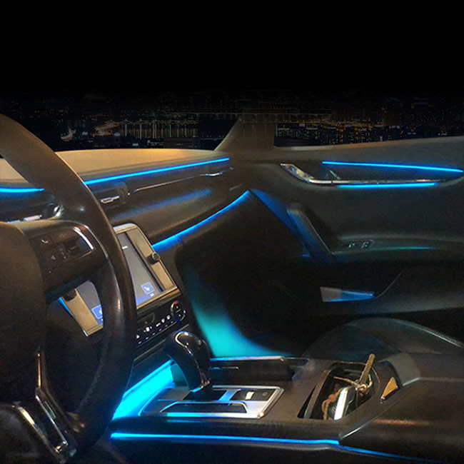 Tampilan Dashboard Mobil DC12V Head Unit Multimedia Mobil Untuk Maserati Neon LED